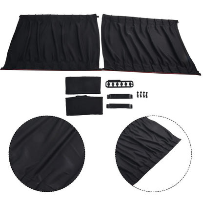 2pcs Adjustable Car Window Anti-UV Sun Shade Drape Visor Curtain Valance