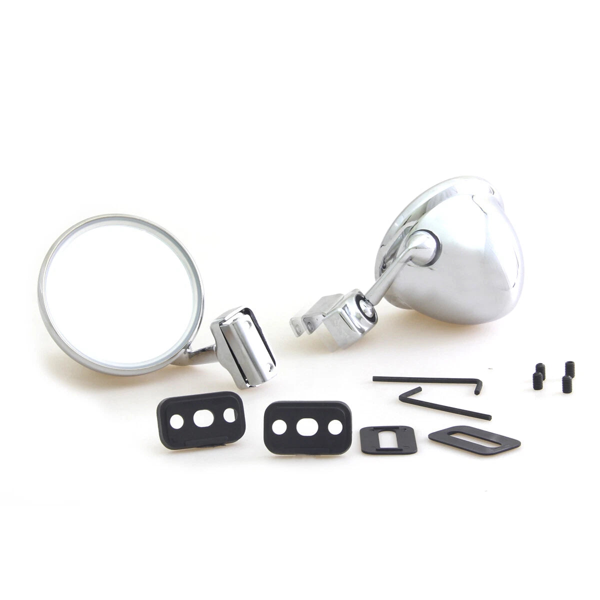 4" Chrome Convex Door Mirrors for Fender Left/Right