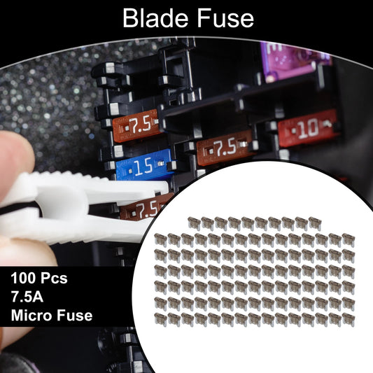 100 Pcs Micro Fuse 7.5A Blade Fuse for Car Boat Truck RV Motorcycle