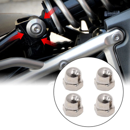 4pcs 10mm Thread Dia Chrome Shock Absorber Screw Nut for CG125