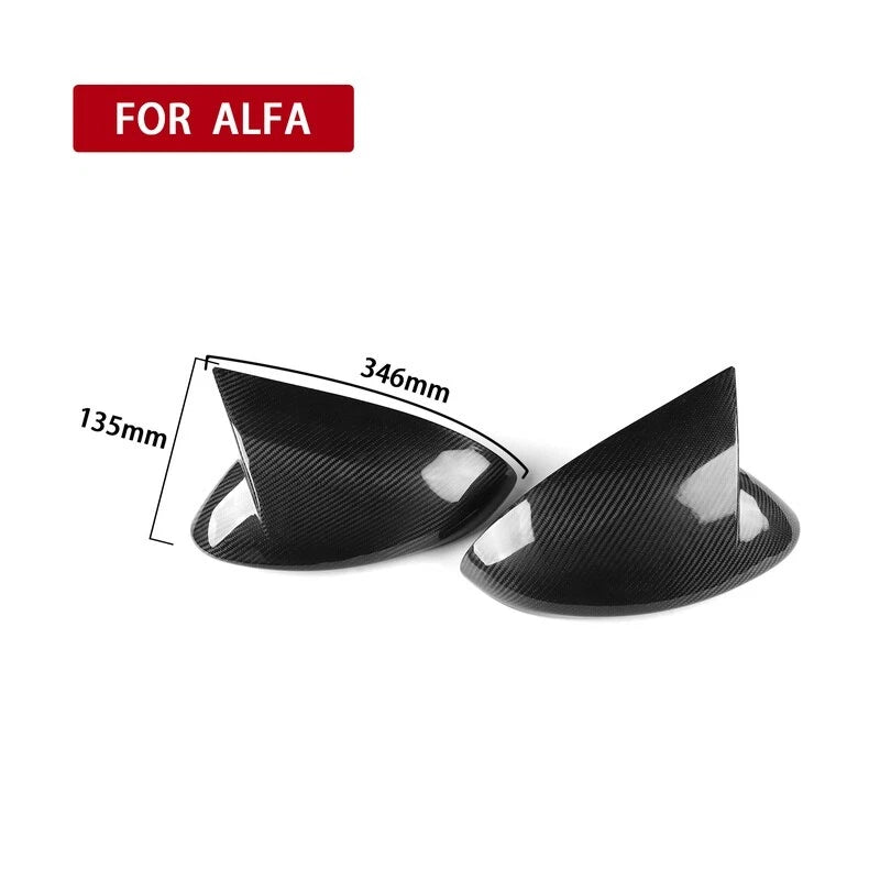 Real Carbon Fiber Add-on Side View Mirror Cover for Alfa Romeo Stelvio 2017-2023