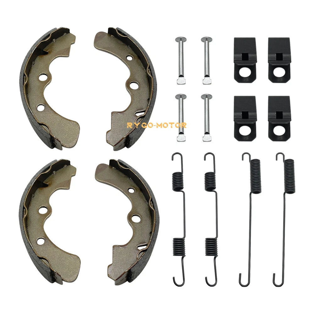 2 x Front Brake Shoes w/Springs Pins for Kawasaki Mule 2510-2520 (1993–2000)