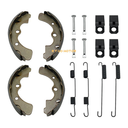 2 x Front Brake Shoes w/Springs Pins for Kawasaki Mule 2510-2520 (1993–2000)