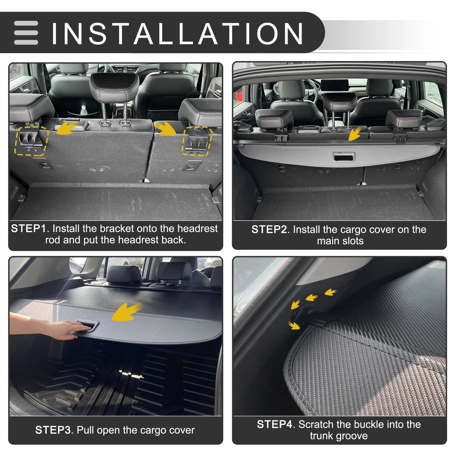 Retractable Cargo Cover for Nissan Kicks (2018-2024) Gloss Black