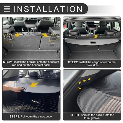 Retractable Cargo Cover for Nissan Kicks (2018-2024) Gloss Black