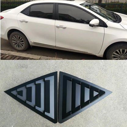 Black Side Window Louver Shutter Cover Trim Decor for Toyota Corolla (2014–2018)