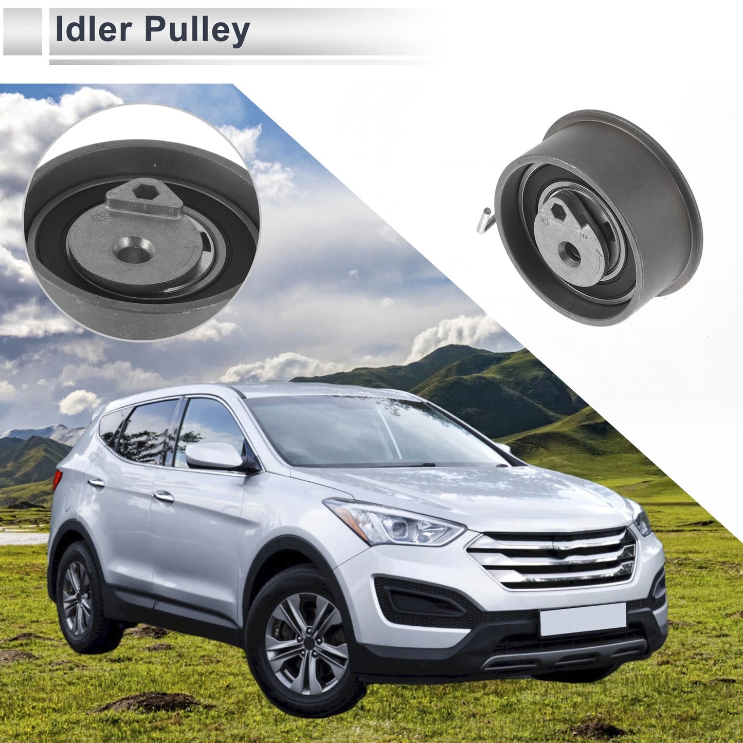Drive Belt Idler Pulley for Hyundai Tucson (2005-2009) 1 Pc