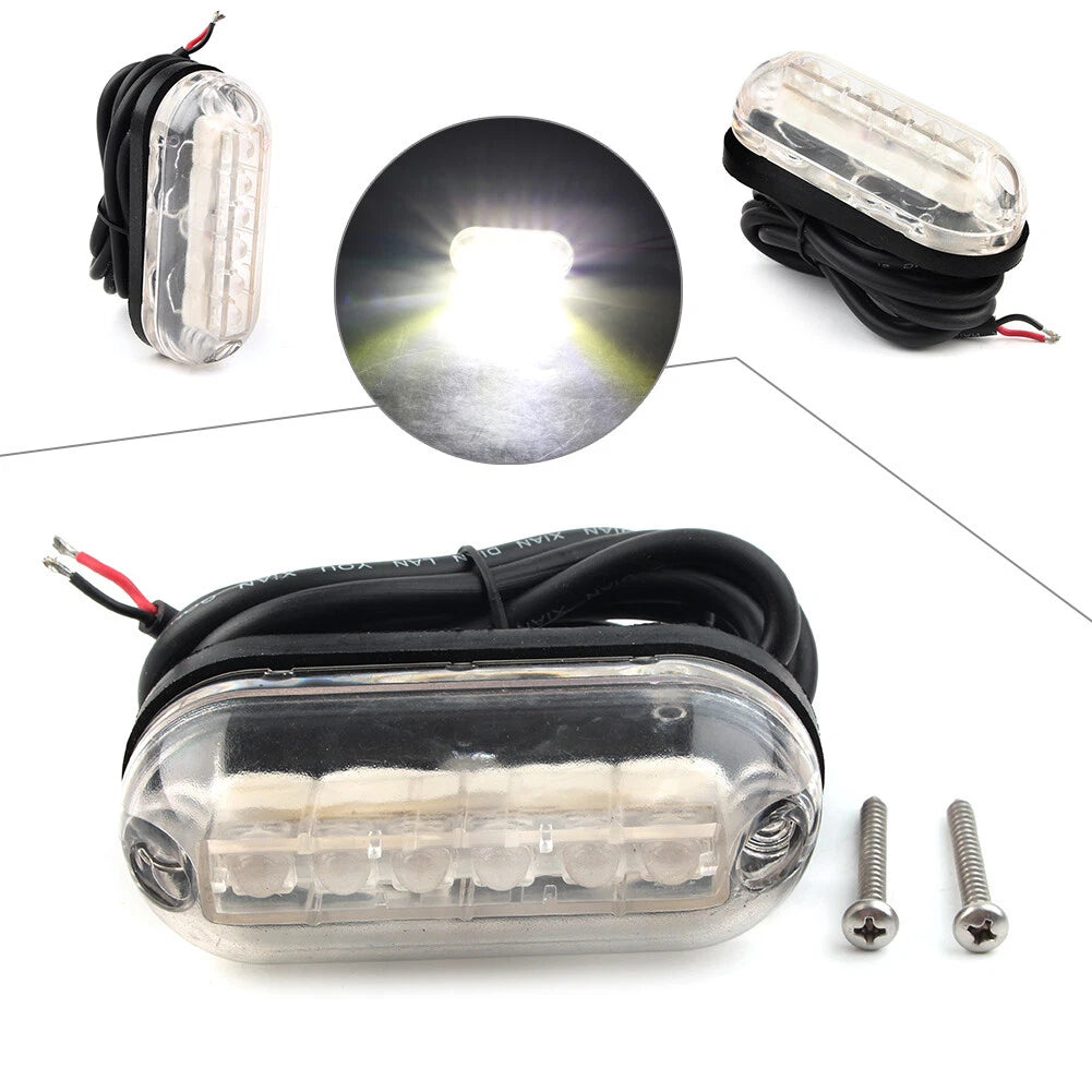 6 x 12V LED Marine Boat Underwater White Light for Waterproof Surface Mount