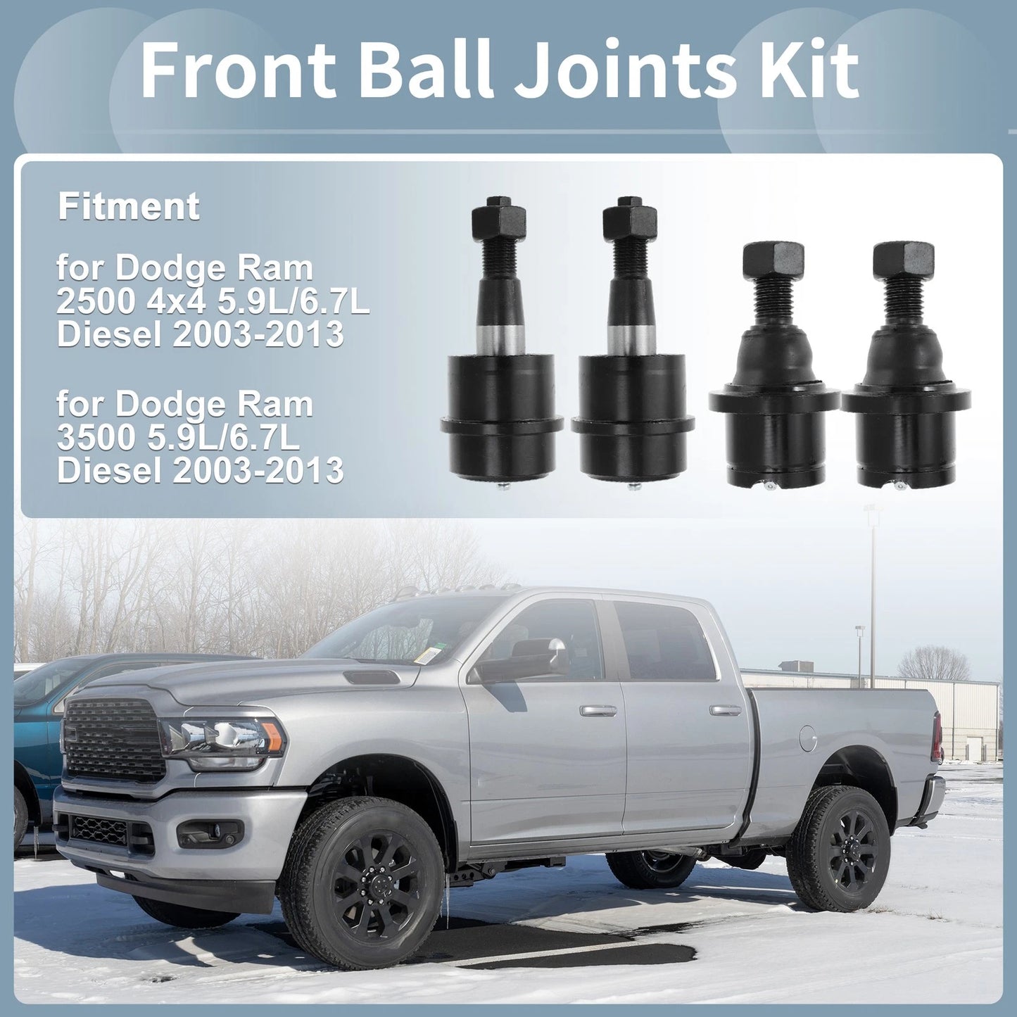 4 x Front Upper & Lower Ball Joints for Dodge Ram 2500 3500