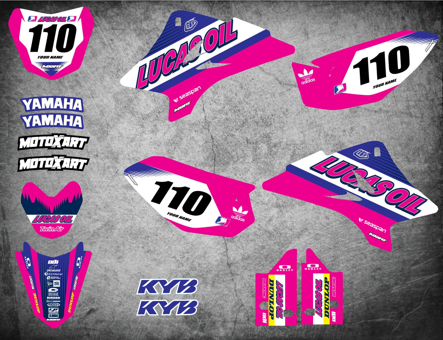 Active Pink Style Graphics Kit for Yamaha TTR 50 (2006-2023)