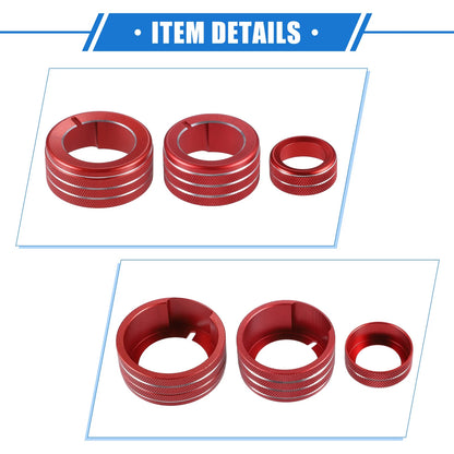 5 x AC Climate Control Knob Rings for Toyota 4Runner (2010-2022) Durable Red