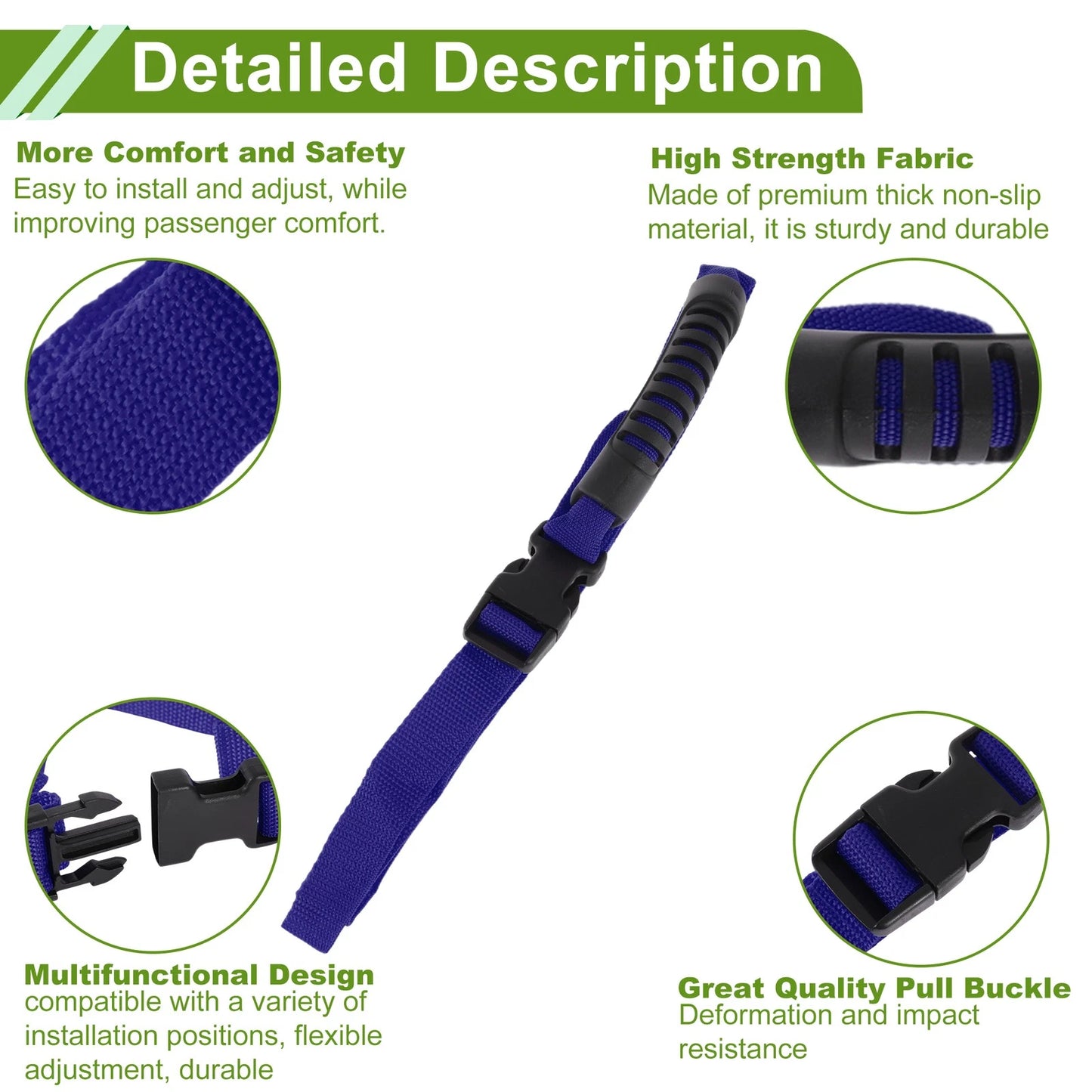 Blue Roll Bar Grab Handles for Jeep Wrangler JL (2018-2024)