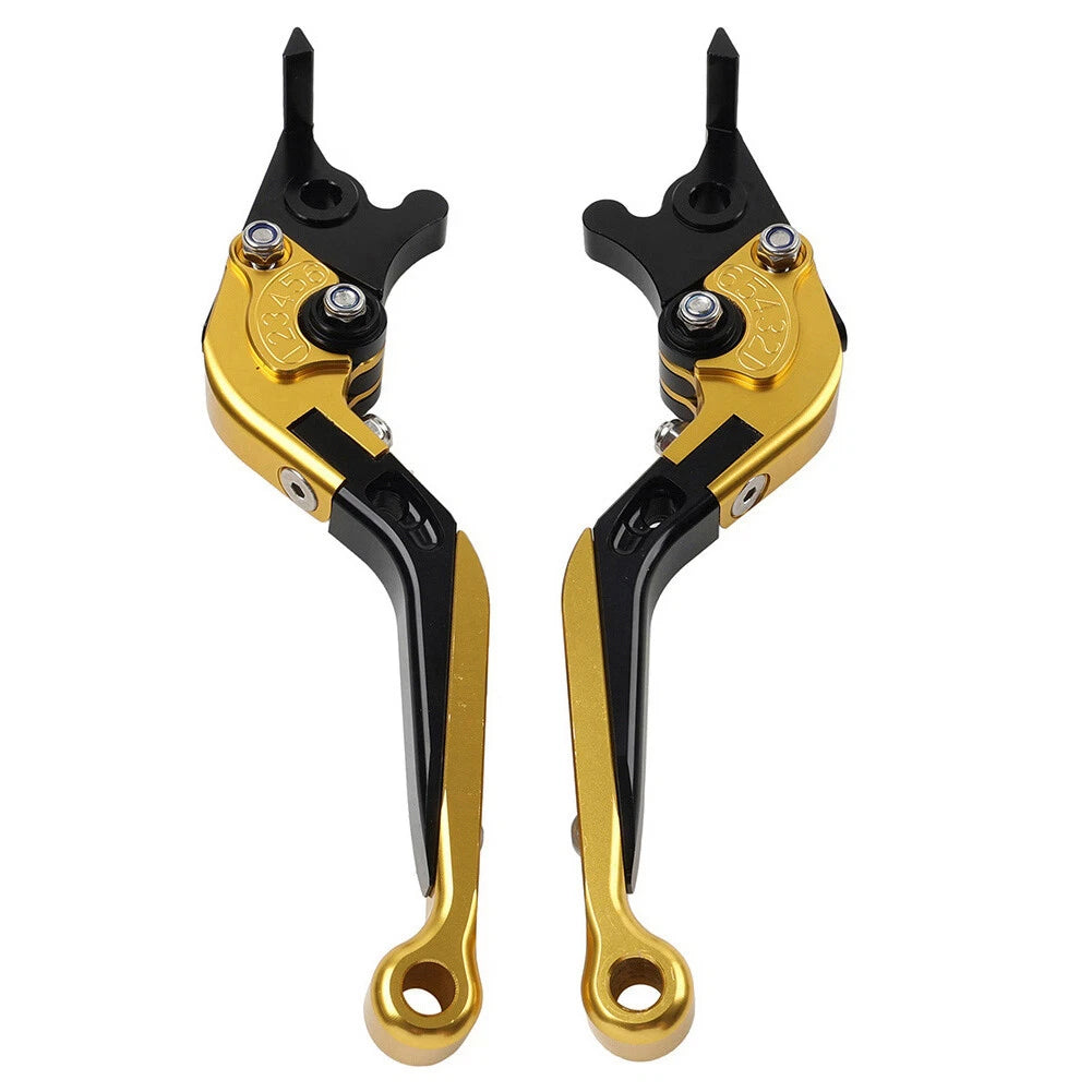 Gold Extendable Brake Clutch Levers for Kawasaki ZX1400 ZX14R ZZR1400 (06-17)