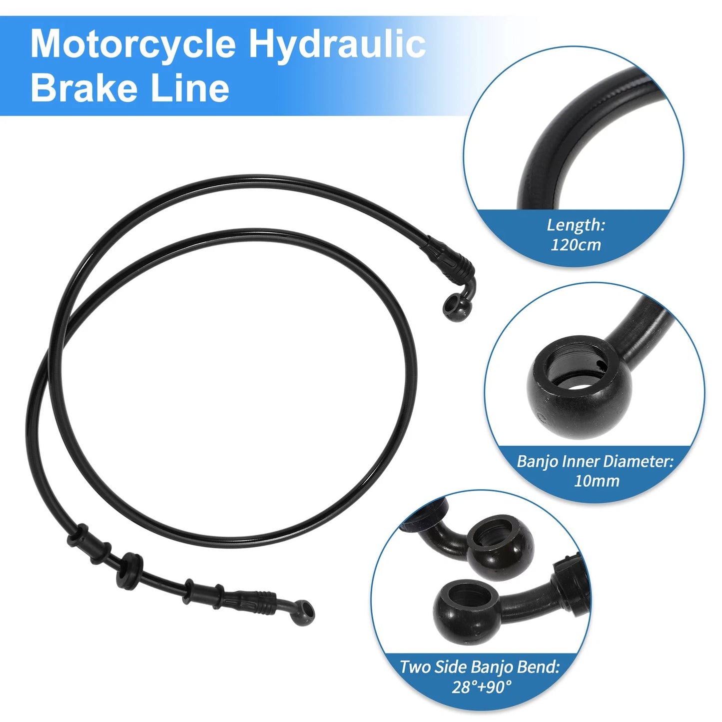 120 cm Brake Clutch Oil Hose Line Stainless Steel Wire Braid for Motorcycle
