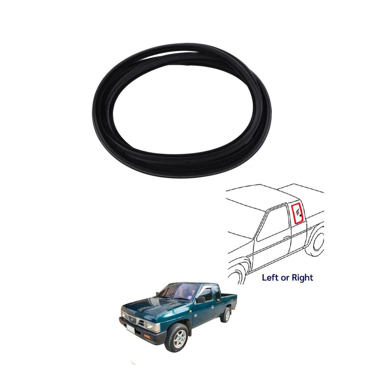 Door Rubber Cab Rubber Set 4 Fits Nissan Frontier D22 2D King Cab 1998-05 D05