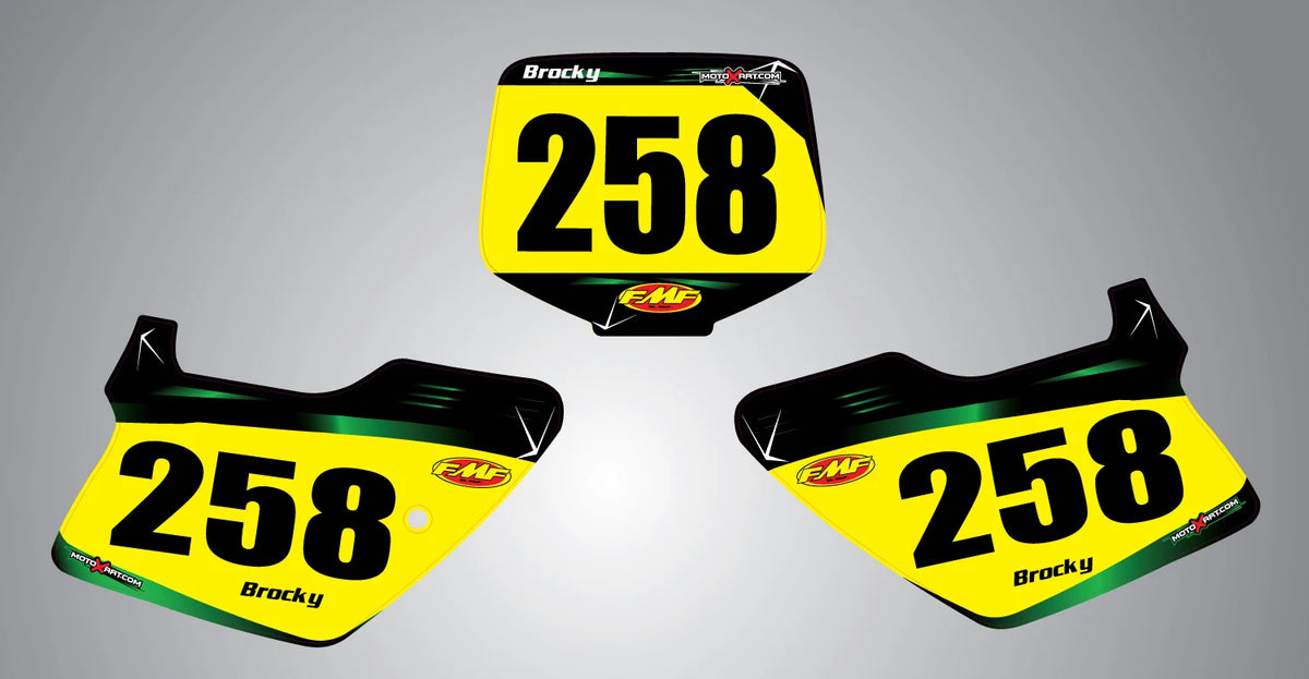 Custom Number Plates for Kawasaki KX 125/250 (1994-1998) - Barbed Style Stickers
