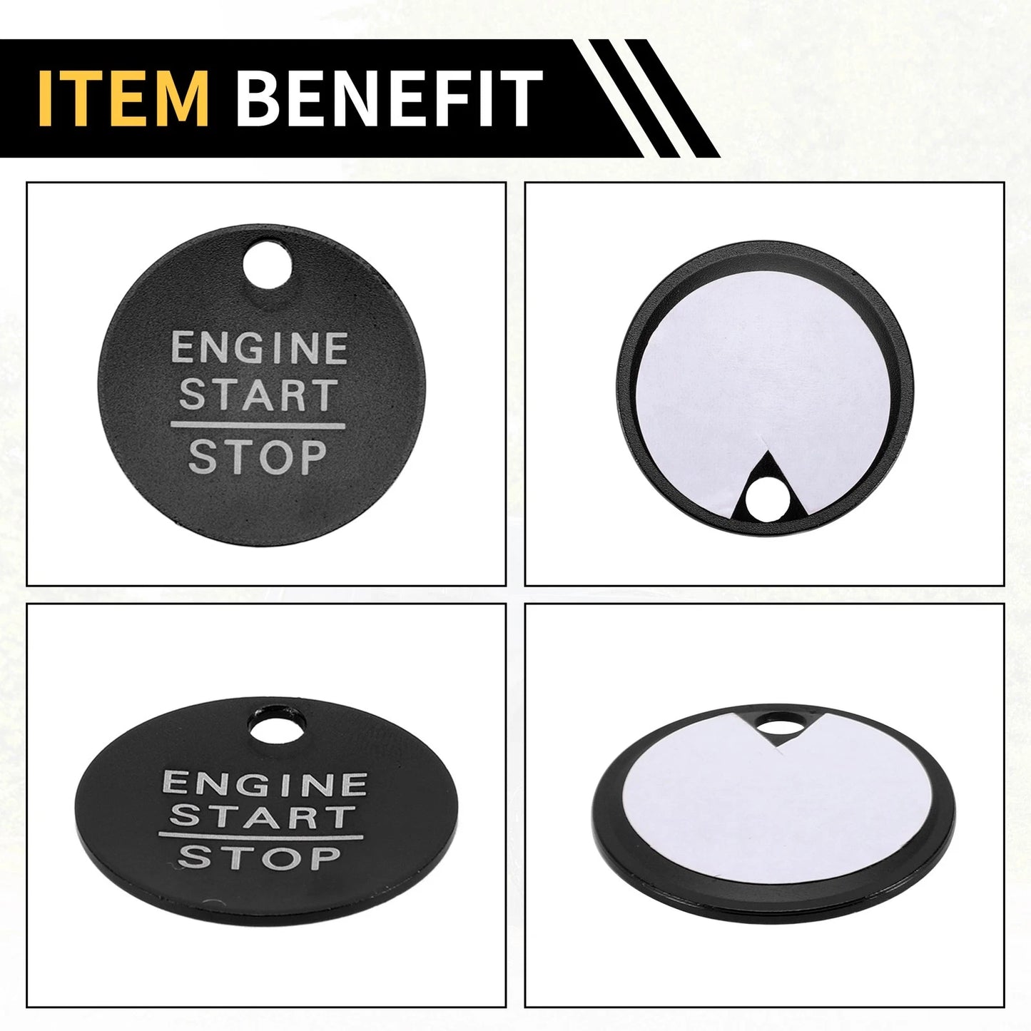 Engine Start Stop Button Switch Knob Cover for Ford F-150 (2016-2021) Black
