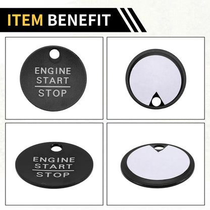 Engine Start Stop Button Switch Knob Cover for Ford F-150 (2016-2021) Black