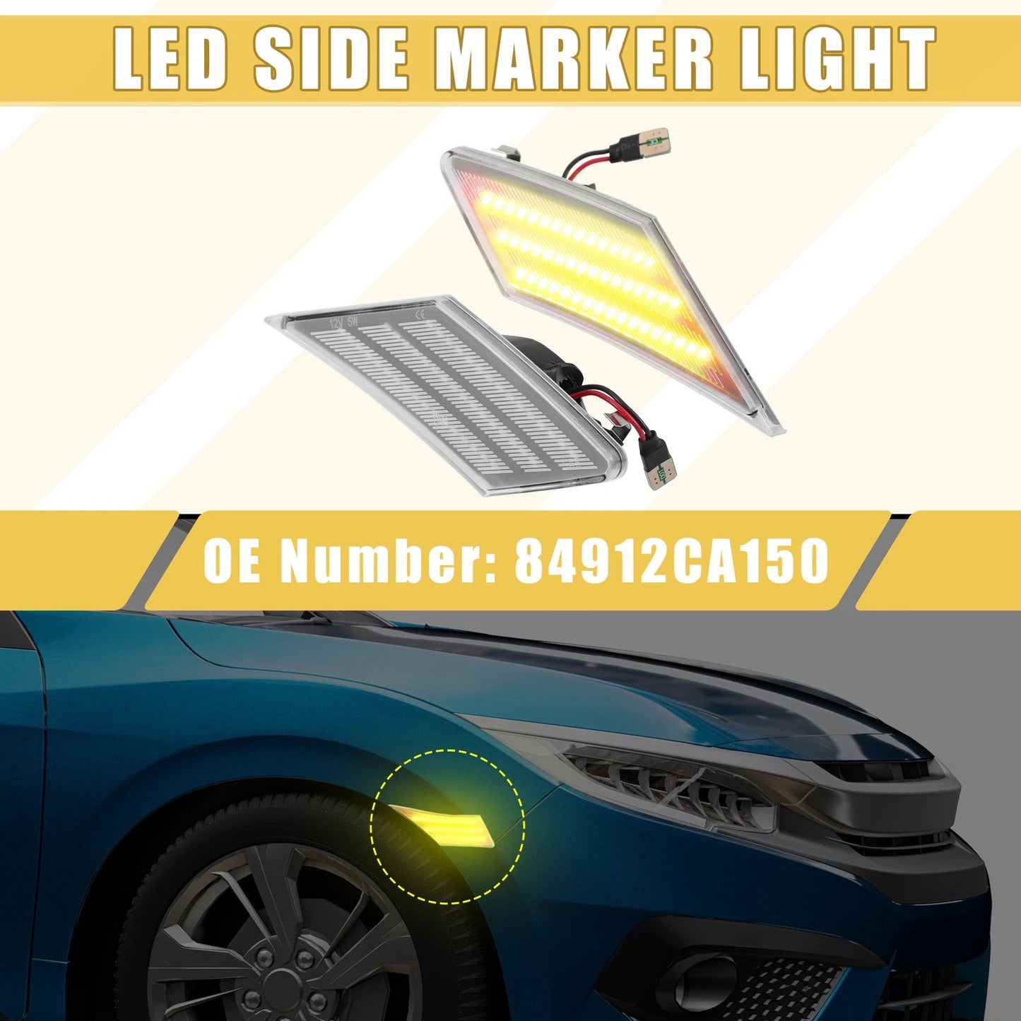 Front LED Side Marker Light  Amber for Scion FR-S (2013-2016)