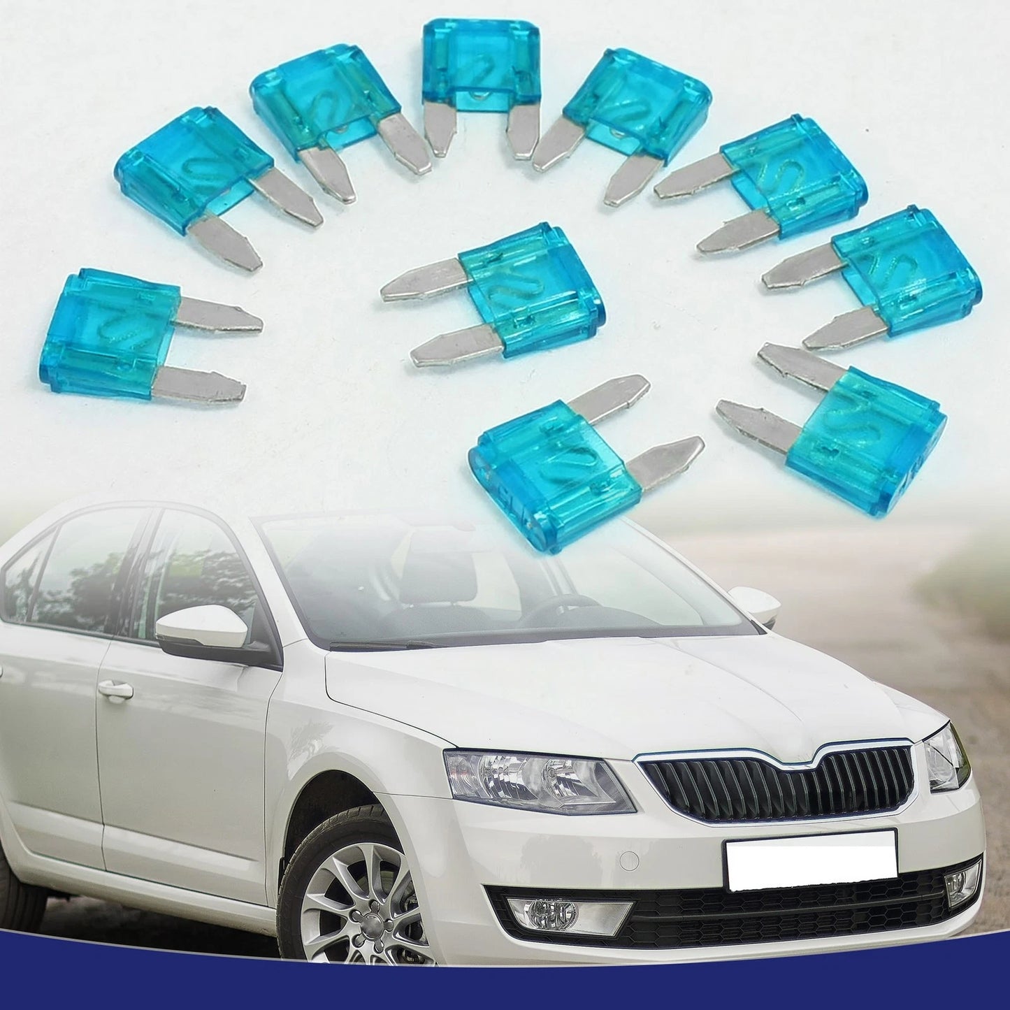 10 x 15A Teal Blue ATC Blade Fuses for Mini Auto (Universal)
