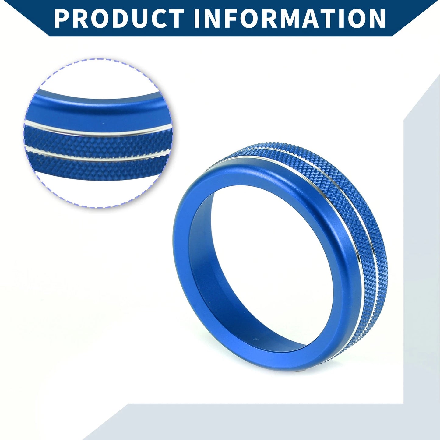 Radio Audio Tune Switch Knob Cover for Ford Mustang (2015-2021) - 2 Pcs Blue