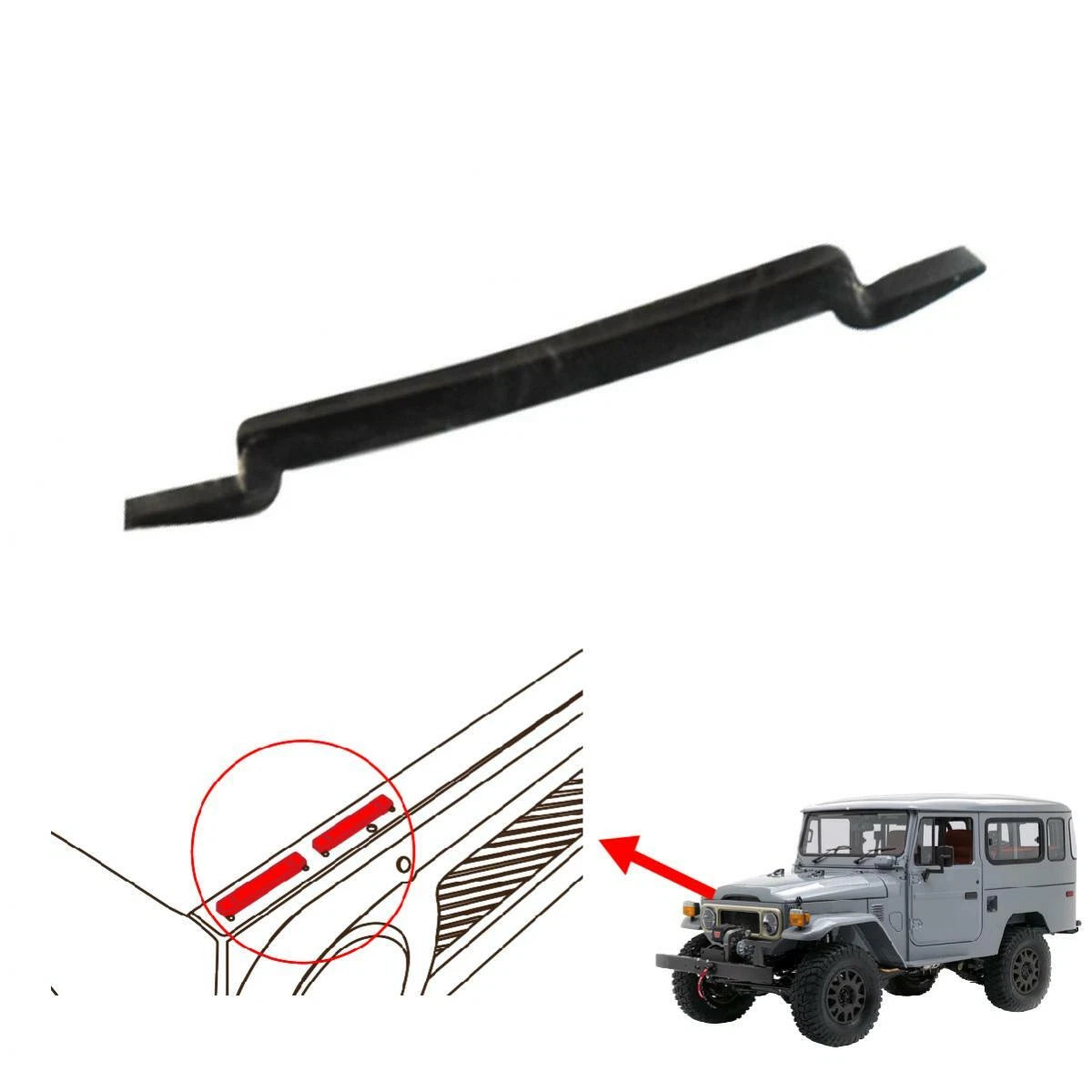 Hood Bonnet Rubber Cushion Side Pad Fits Toyota Land Cruiser FJ40 SUV 80-84 D10