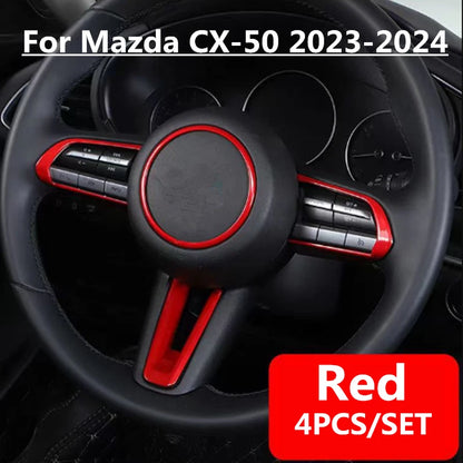 ABS Red Steering Wheel Button Frame Cover Trim for Mazda CX-50 (2023–2024)