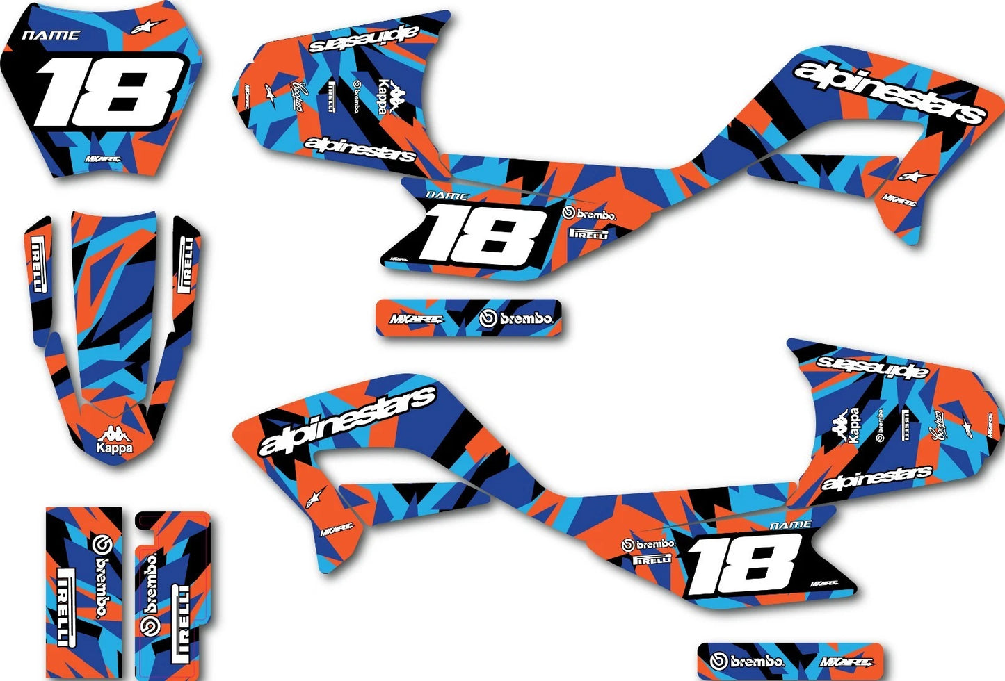 Custom Graphics Full Kit for Kayo KMB 60 Miami Style Sticker Kit