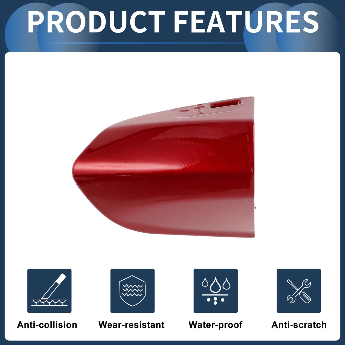 Front Left Door Handle Cover for Ford Mustang (2015-2020) ABS Red 1 Pc
