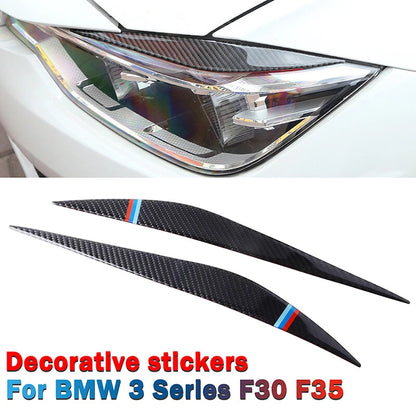 Carbon Fiber Headlight Eyebrow Cover Trim for BMW F30 F35 (2003-2018)