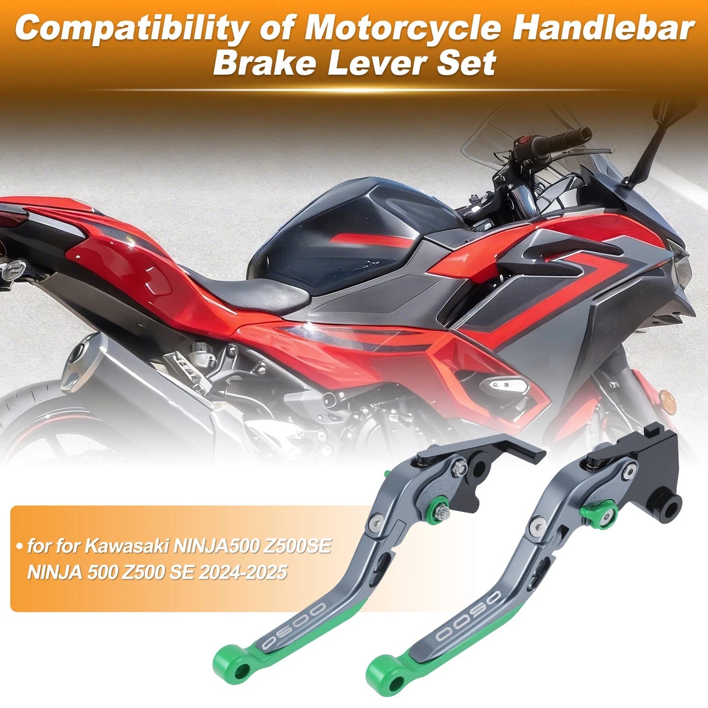 Pair Motorcycle Brake Clutch Levers for Kawasaki NINJA500 Z500SE (2024–2025)
