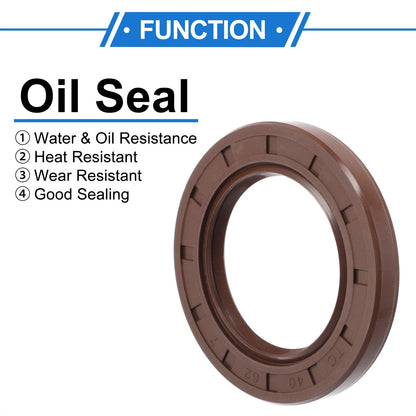Oil Seal 40x62x7mm Brown 2 x Pcs