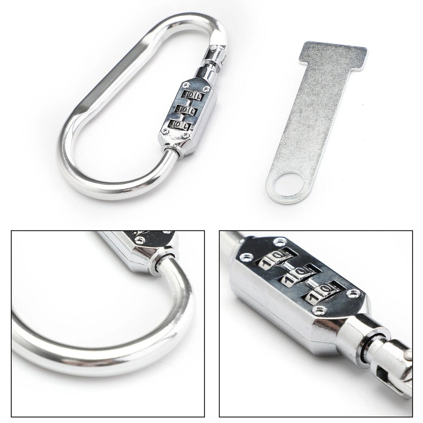 Chrome Helmet Lock for 1.5" Handlebar Universal for Motorcycle