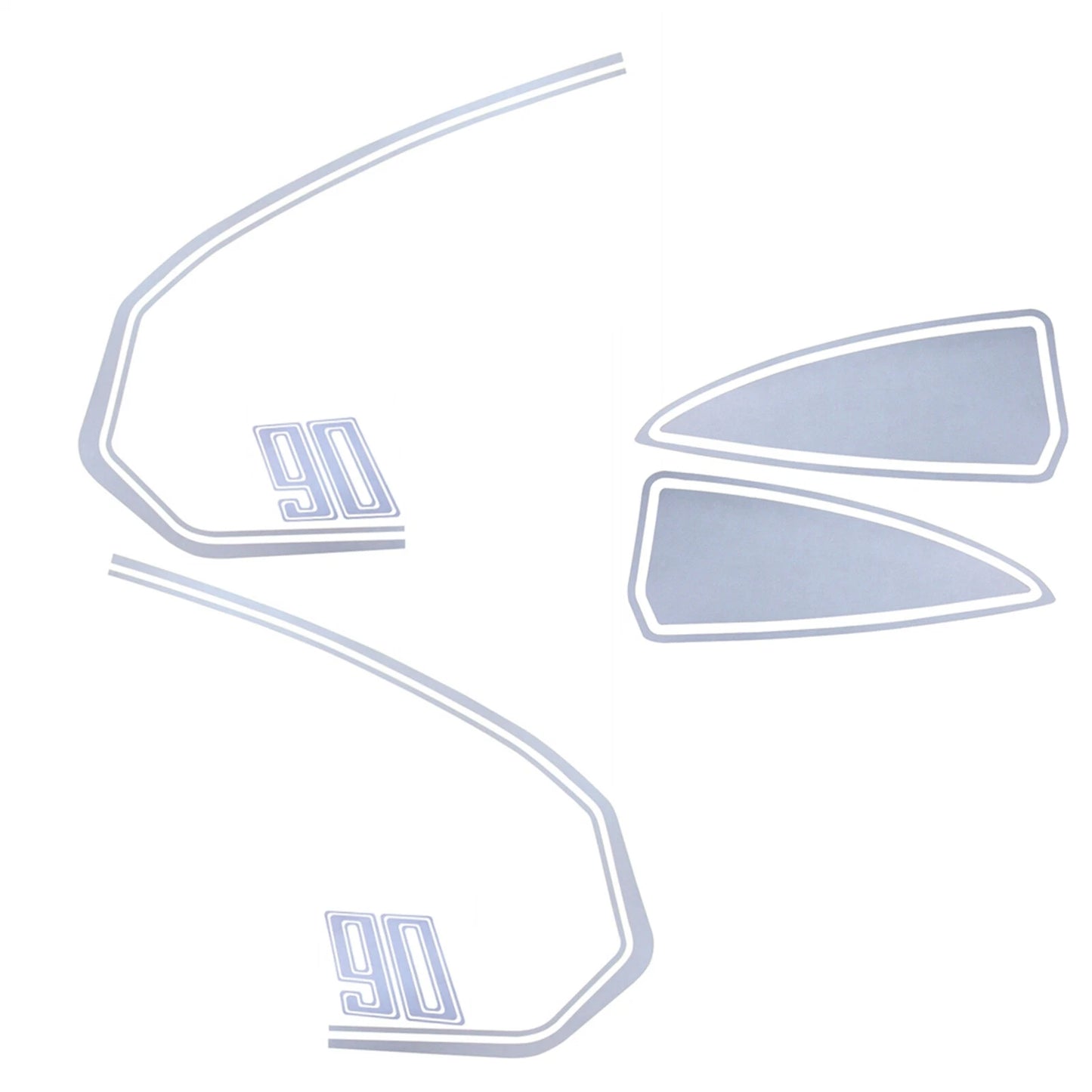 Rear Pillion Seat Cowl for BMW R Nine T Pure (2014-2021) 1 Set Silver Stickers