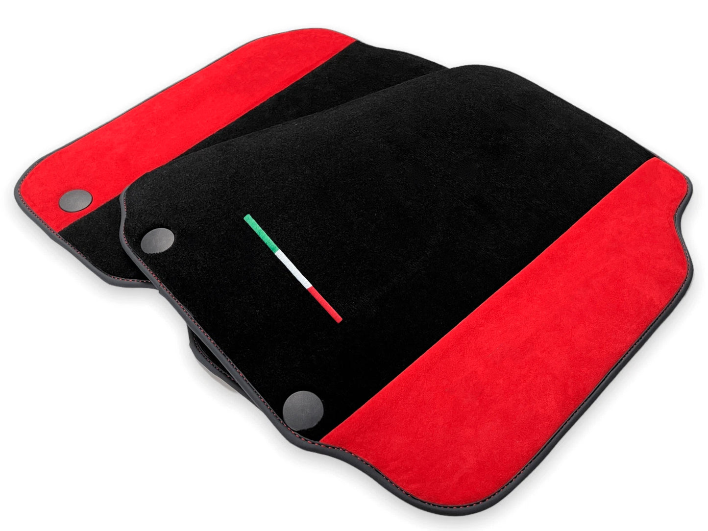 Genuine Red Alcantara Floor Mats for Ferrari 812 Superfast (2017-2023)