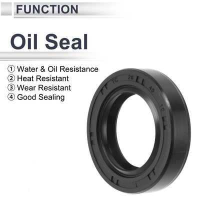 Oil Seal 28x45x10mm Nitrile Rubber Rotary Shaft Seal 5 Pcs for Make Model