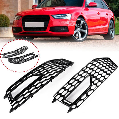 RS4 Style Honeycomb Mesh Fog Light Grille Cover for Audi A4 B8 (2009-2012)
