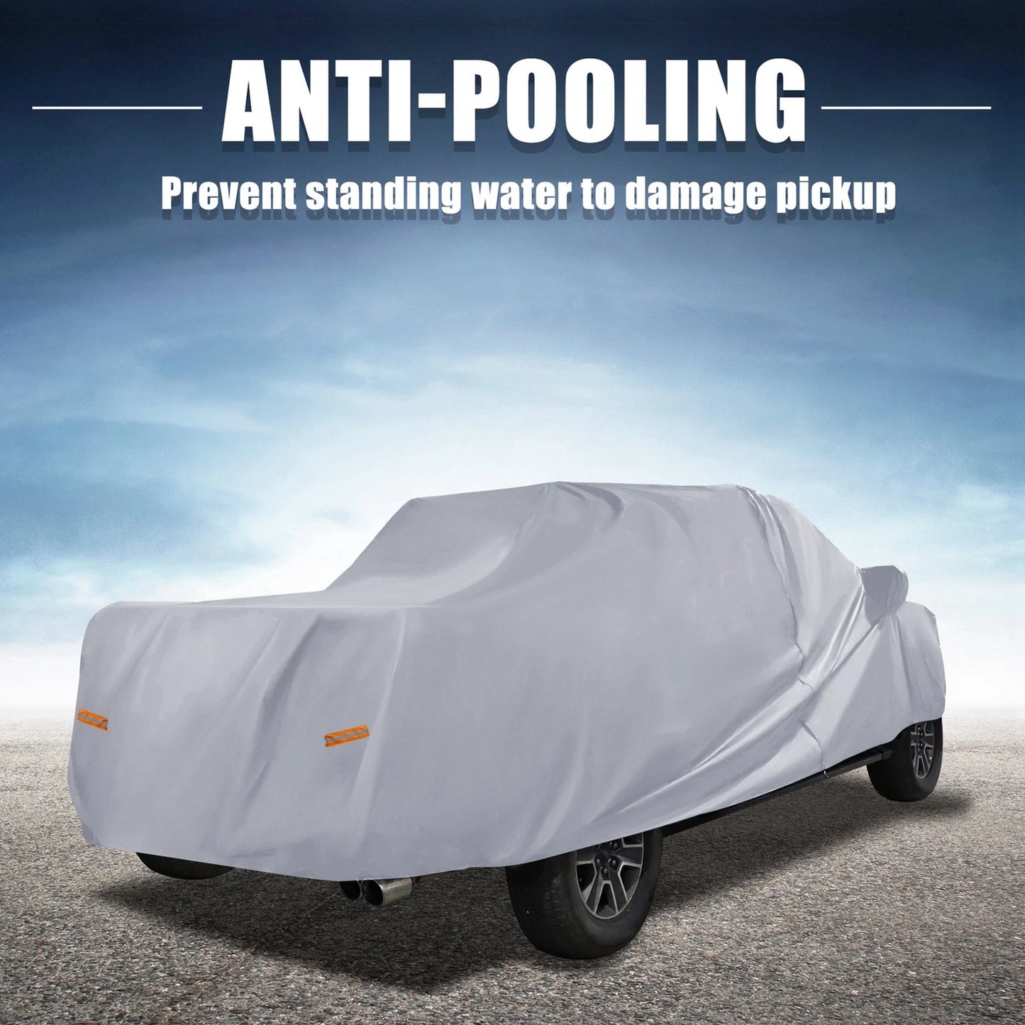 Pickup Truck Cover for Ford F150 Crew Cab 04-21 Sun Rain Protection Gray