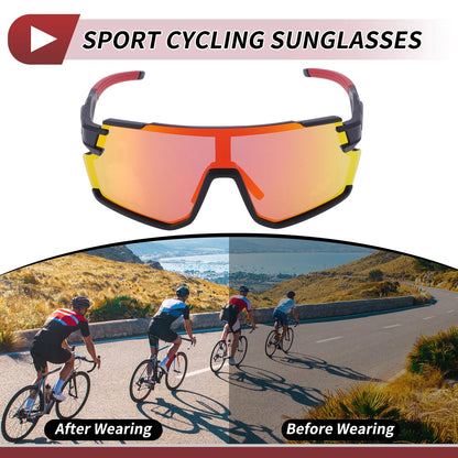 Goggles for Motorcycle Riding Red Lens Black Frame Outdoor Sunglasses