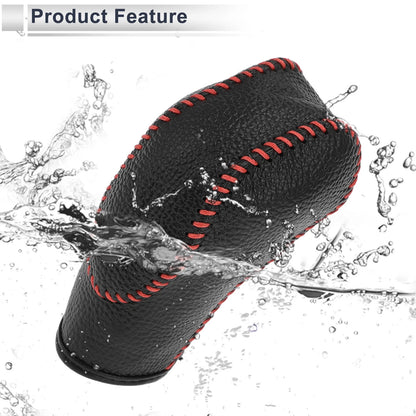 Car Pebbled Gear Shift Knob Cover 1 x Black Red Faux Leather for Ford Fusion