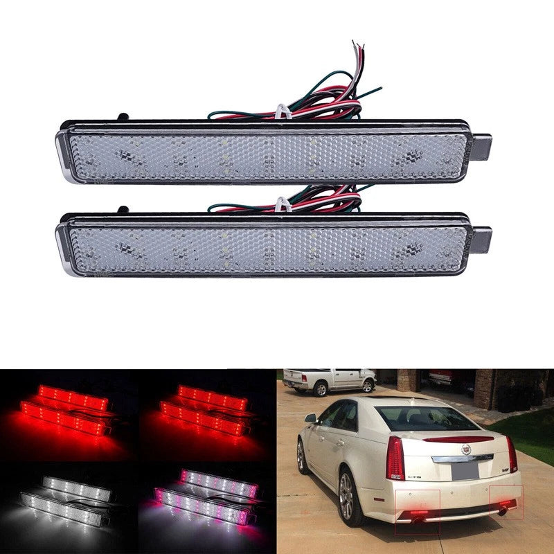 Clear Lens Rear Bumper Reflector Brake Light for Cadillac CTS / GMC Acadia