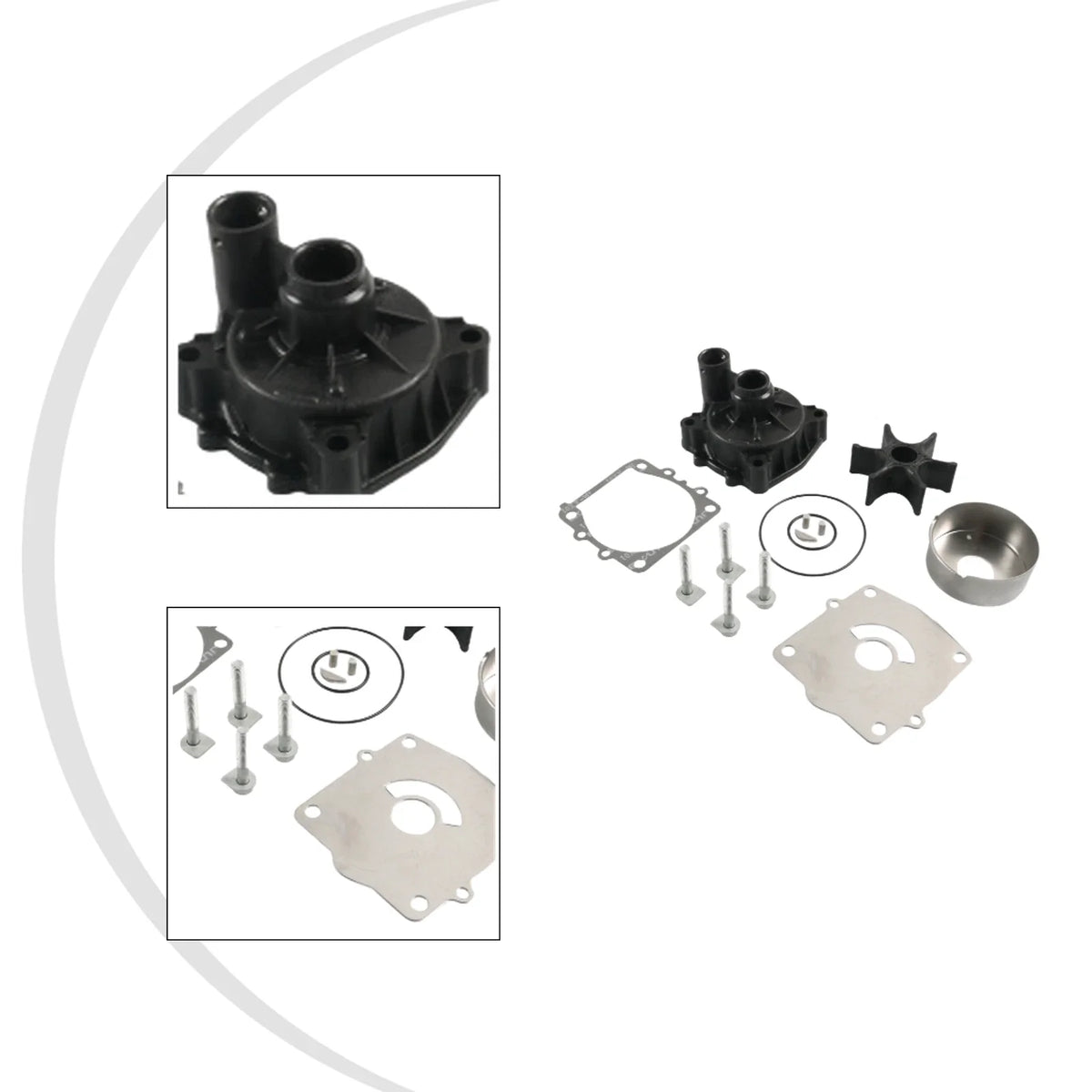 Pump Housing Impeller for OMC/BRP/Mercury 40-60HP, 2-Stroke, 1990-2000