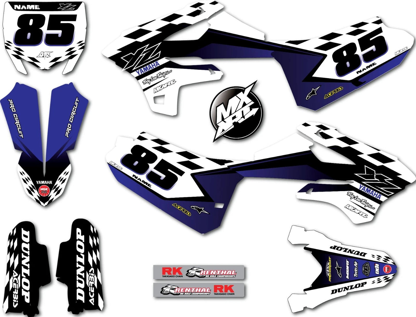 Custom Graphic Kit Decals for YAMAHA YZ 85 (2022-2023)