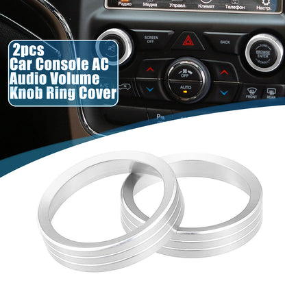 2 x Console Audio Volume Knob Covers for Jeep Grand Cherokee (2014-2020)