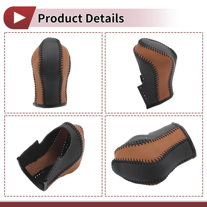 Gear Shift Knob Cover for Nissan Maxima 2016-2023 Black Brown Faux Leather