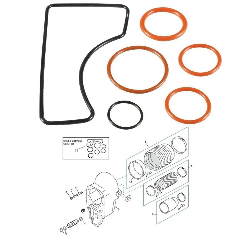 Outdrive Bell Housing Gasket Kit for MerCruiser Bravo 1/2/3