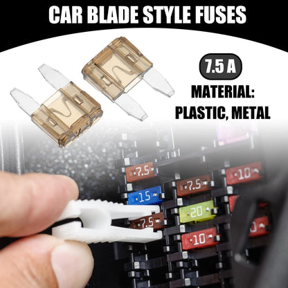 50 Pcs 7.5AMP APM/ATM Blade Fuses for Car Short Circuit Protection