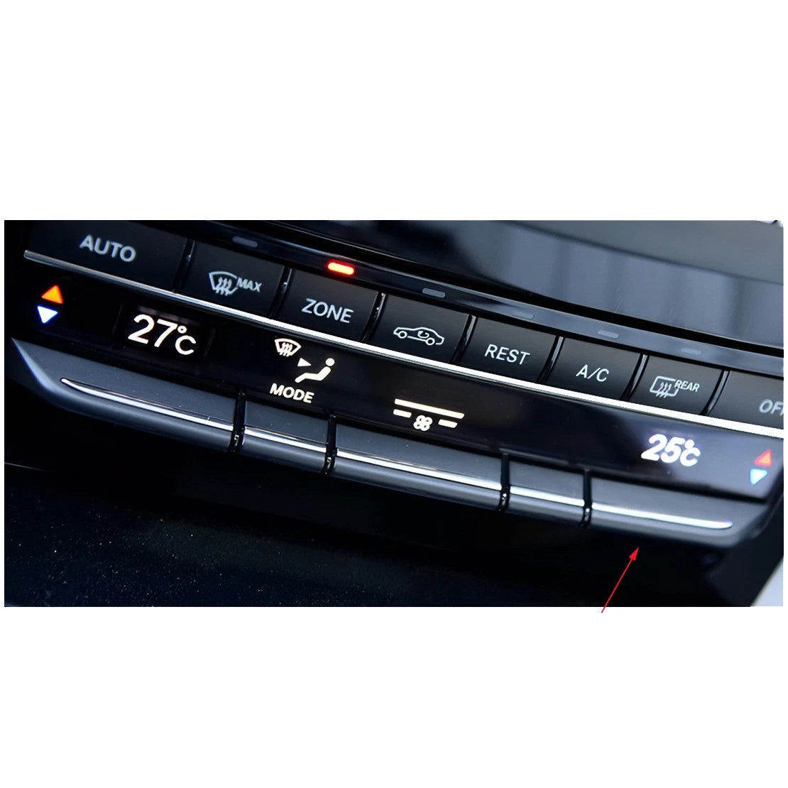 A/C TEMP Switch Button Trim Strip for Mercedes Benz E-Class (2008-2014)