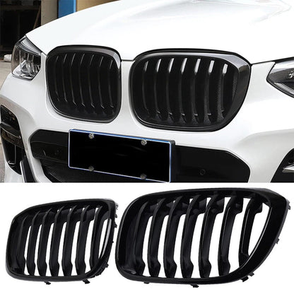 Gloos Black Front Bumper Kidney Grille for 2018-2021 BMW X3 G01 X4 G02 (2018-2021)