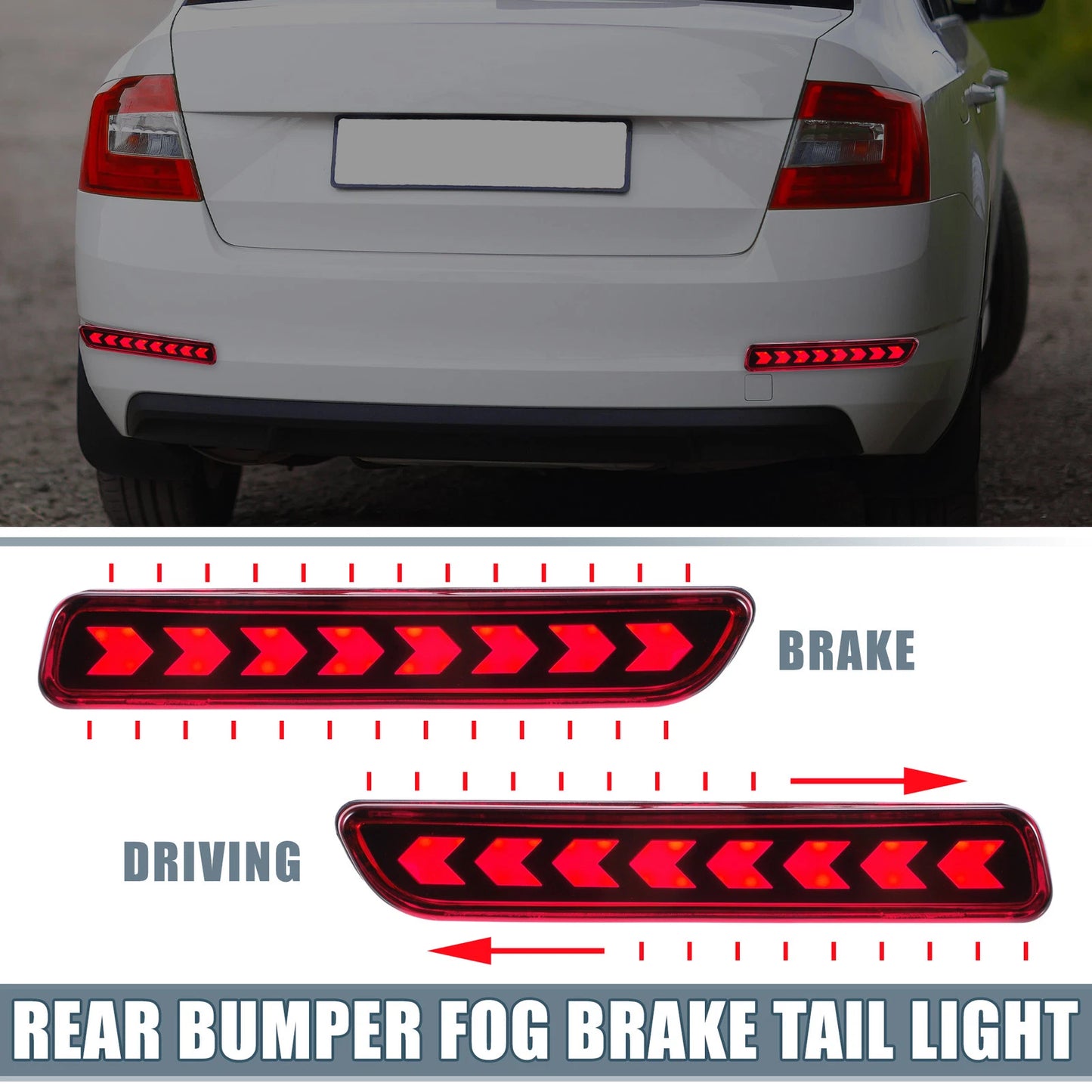 LED Rear Bumper Fog Tail Light Red Lens for Suzuki SX4 (2007-2014)